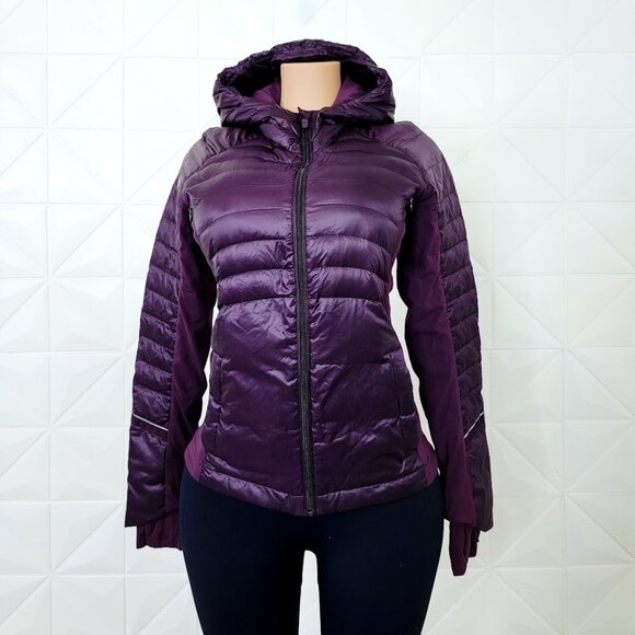 Lululemon Women's Black Berry Purple Down For A Run II Puffer Jacket Size 6 - Picture 2 of 9